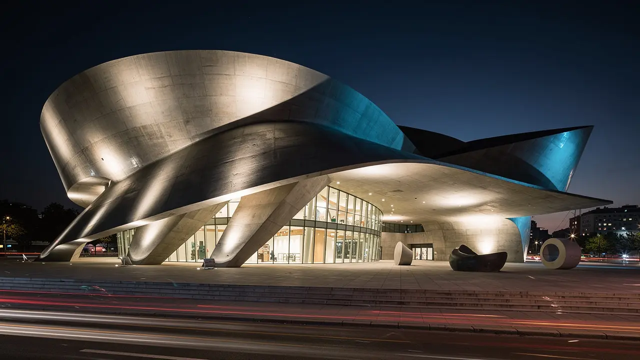 Kunsthalle Nord — Avantgardistisches Museum mit Nachtbeleuchtung